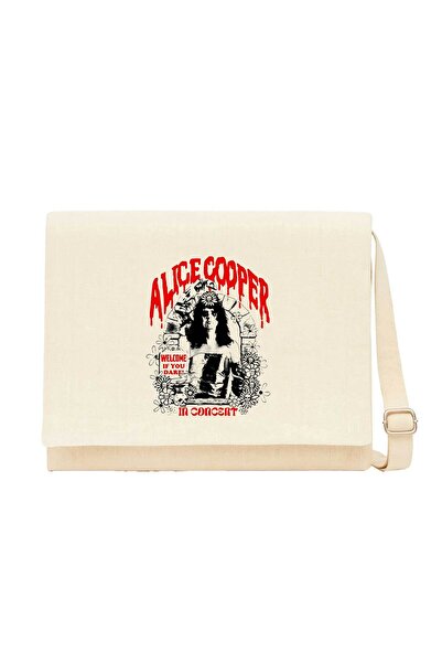 CrowsGate Alice Cooper Welcome if You Dare Cream Canvas Messenger Bag