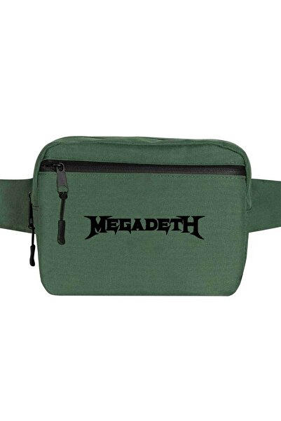 CrowsGate Megadeth Text Waist Bag Green Color
