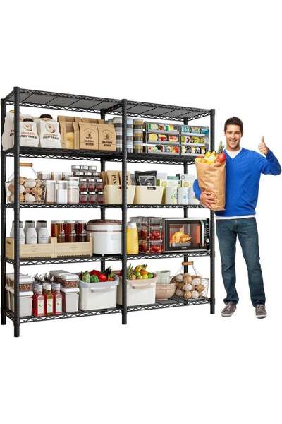Generic Brand Forthcan 61'' Wide 5-Tier Metal Shelving Unit Heavy Duty Storag...