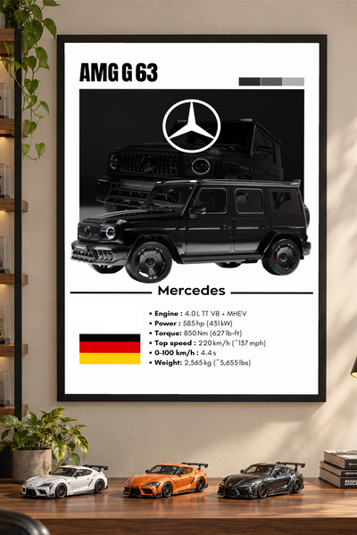 Kessy Home Studio Mercedes AMG G 63 Çerçeveli Poster Premium Dijital Baskı Ta...