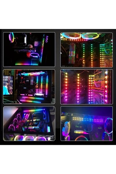 TERRIFI أشرطة إضاءة LED قابلة للبرمجة بتقنية RGB لعلب الكمبيوتر، 2 × 19.7 بوص...