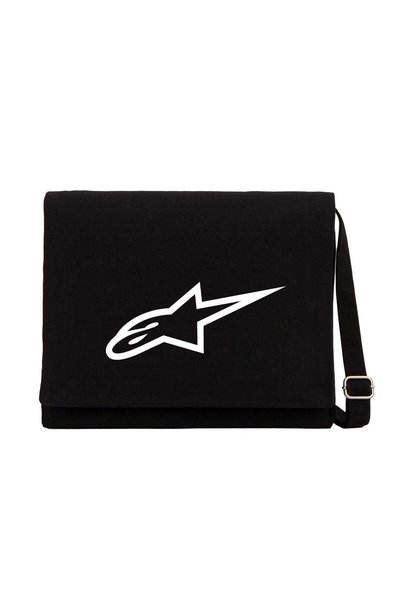 CrowsGate Alpinestars White Logo Black Messenger Bag Black Canvas Messenger Bag