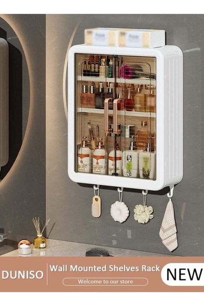 Generic Brand DUNISO 3 Tier Bathroom Kitchen Wall Mounted Shelves Rack with H...