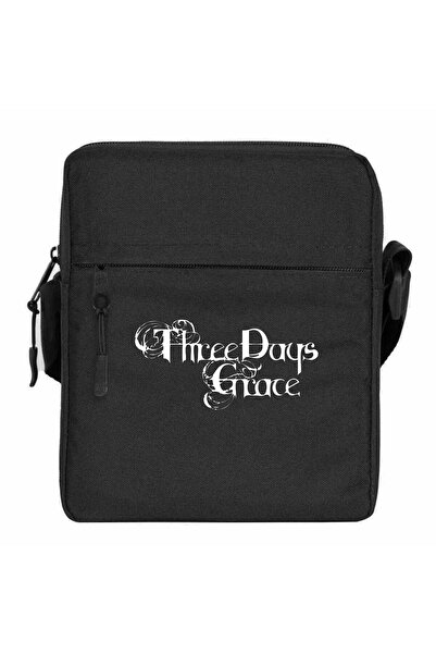 CrowsGate Three Days Grace Logo Text Shoulder Bag Black Color