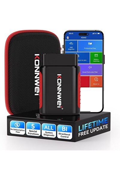 KONNWEİ ماسح ضوئي KDIAG OBD2 بتقنية البلوتوث - أداة تشخيص كاملة للسيارة تشمل ...