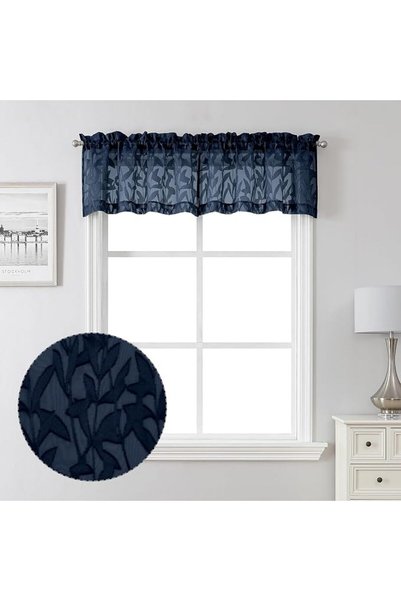 GENERAL Lecloud Leia Living Room Charcoal Grey Sheer Curtains 45 Inches Lengt...