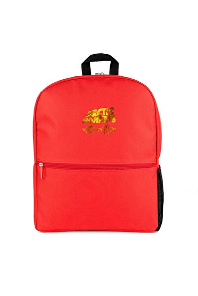 CrowsGate Arctic Monkeys Logo Wave Gold Backpack Red Color