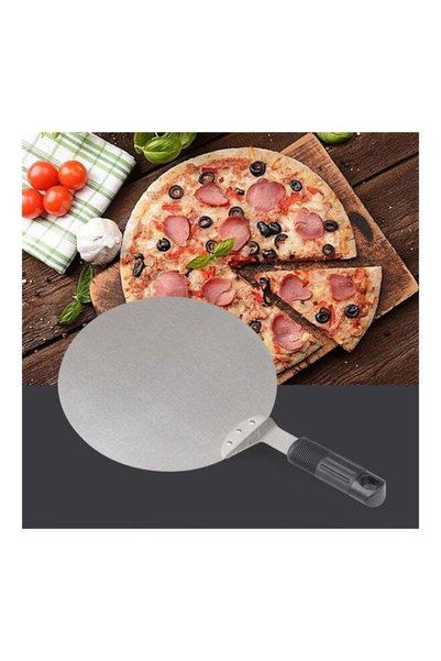 Generic Brand Kitchen Round Stainless Steel Pizza Transfer Shovel Pizza Peel ...