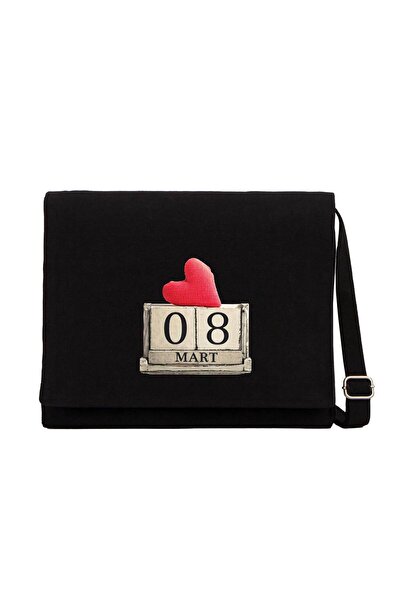 CrowsGate 8. mart Kalendar Crna platnena torba za poruke