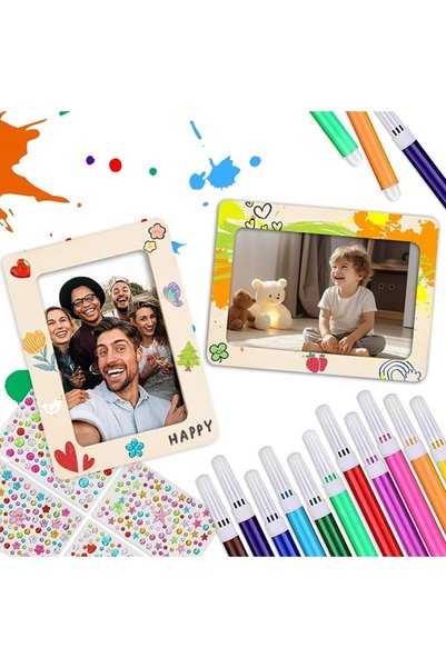 Yelajoy طقم إطارات صور خشبية غير مكتملة للرسم والحرف اليدوية، مناسبة للصور مق...