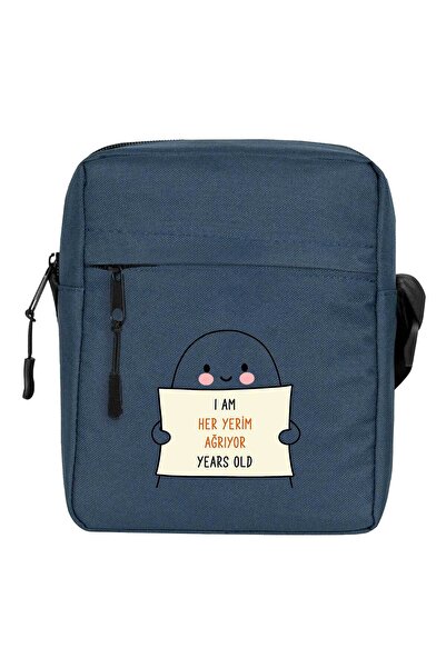 CrowsGate My Whole Body Hurts Shoulder Bag Navy Blue Color