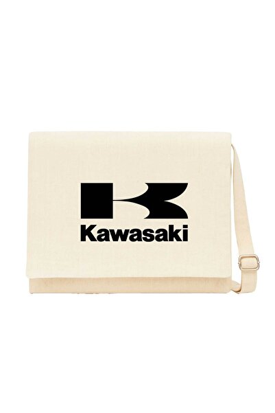 CrowsGate Kawasaki logo krem platnena torba za poruke