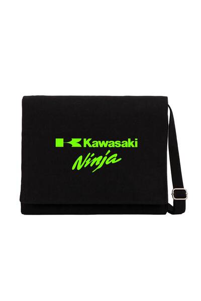 CrowsGate Черна платнена месинджър чанта Кавазаки Нинджа
