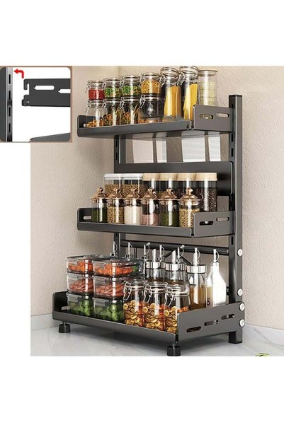 Generic Brand TYCOM Spice Rack Kitchen Shelf Organizer Countertop 3 Tier Larg...