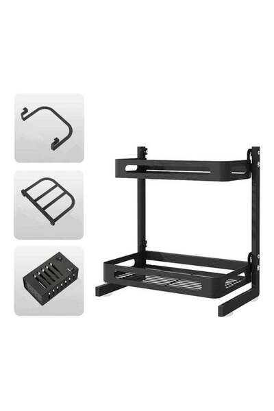 Generic Brand 2-Tier Spice Rack Organizer Countertop Includes Cutlery Chopsti...