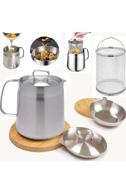 Generic Brand XiuWoo 1.5L Stainless Steel Large Capacity Oil Fryer And Filter...