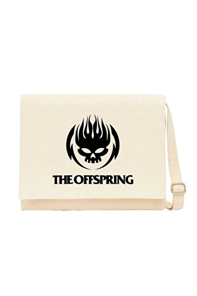 CrowsGate Logo The Offspring, tekst lubanje, bež platnena torba za poruke
