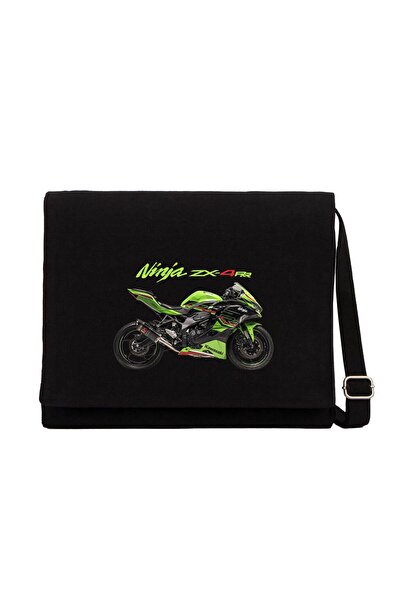 CrowsGate Черна платнена месинджър чанта Kawasaki Ninja ZX4RR