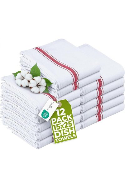 Utopia Towels 12 قطعة من مناشف الأطباق - 100% قطن (38 × 64 سم) مناشف مطبخ، قم...