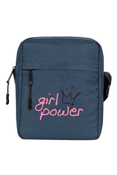 CrowsGate Girl Power Shoulder Bag Navy Blue Color