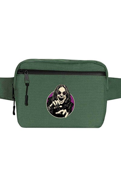 CrowsGate Ozzy Osbourne Portrait Waist Bag Green Color