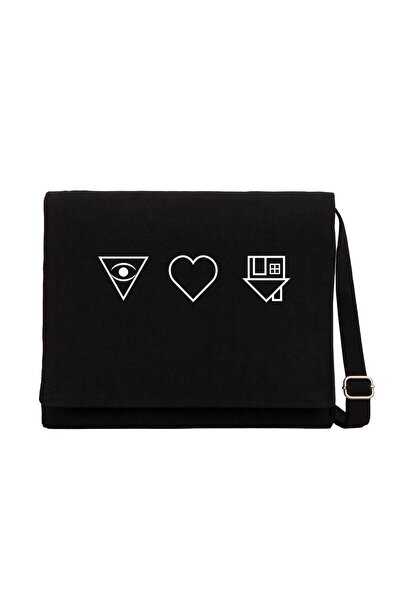 CrowsGate The Neighborhood Symbol Logo Black Canvas Messenger Bag
