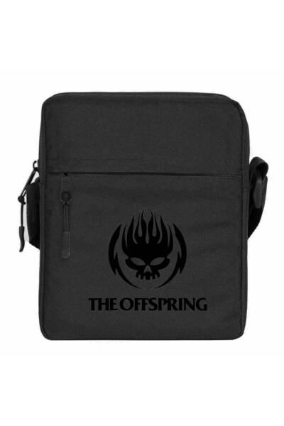 CrowsGate Geantă de umăr The Offspring Logo Skull Text, Culoare Neagră