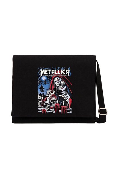 CrowsGate Geantă Messenger neagră Metallica 2025 Tour Geantă Messenger din pâ...