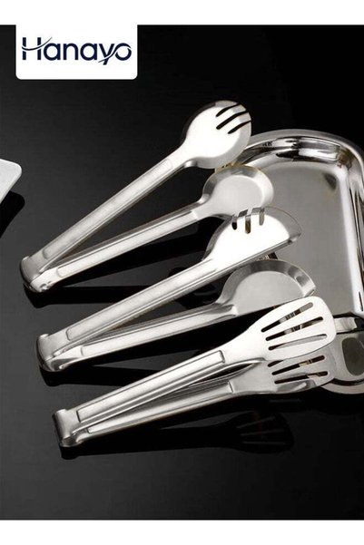 Generic Brand Hanayo 3 Pcs Food Tongs Kitchen Clips Stainless Steel Cooking T...