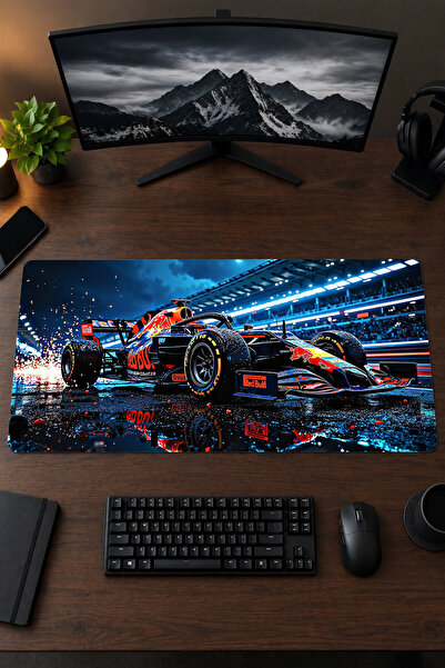 Formula 1 40x90 Gaming Oyuncu Mouse Pad Kaymaz Kauçuk Taban Büyük Boy Klavye Fare Altlığı Mousepad