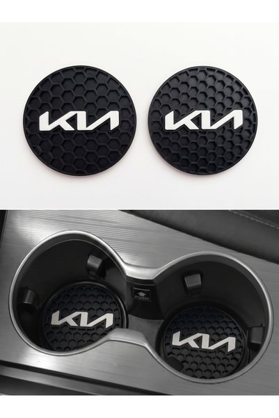 Kia Uyumlu Araba Bardaklık Altlığı 2'li Takım - Sportage Ceed Stonic Cerato Rio Uyumlu Bal Peteği Desenli Bardak Tutucu Mat Sert Plastik Model