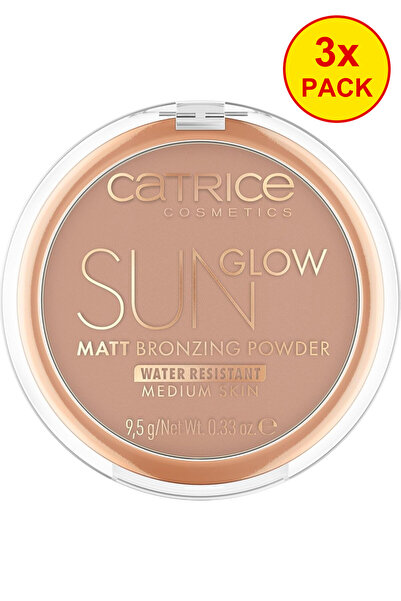Catrice 3 броя Sun Glow Матова бронзираща пудра, Среден бронз