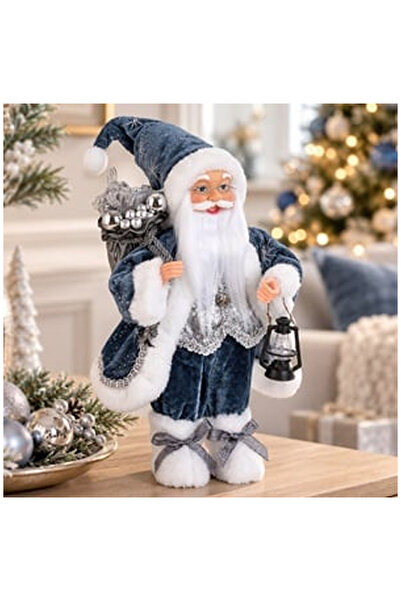 OEM Decorative Figurine Santa Claus with Sack & Lantern 31cm