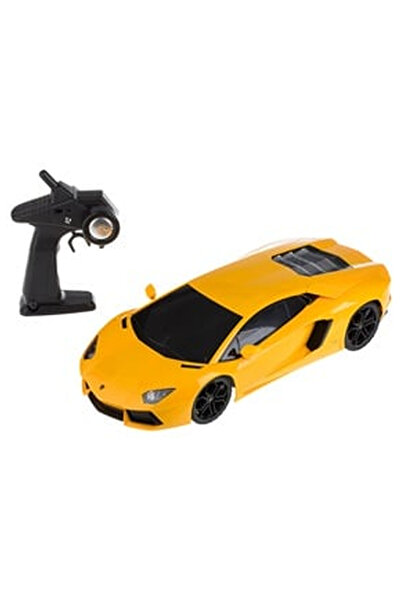 OEM Lamborghini Aventator Yellow Remote Control Car with Lights 1:12 / 24MHz