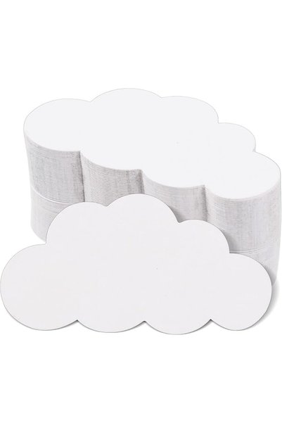 TERRIFI 200 Pcs White Cloud Cutouts, 4 Inch Paper Cloud Shapes Die Cut, Doubl...