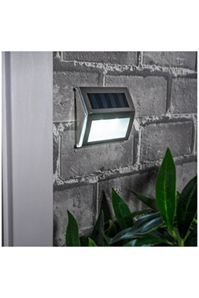 OEM Silver Solar Wall Light with 2 White Light LEDs 10x2.3x8.3cm