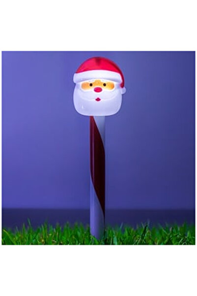 OEM Felinar Solar Stick de Craciun Om de Zapada / Mos Craciun Rosu Alb 36cm