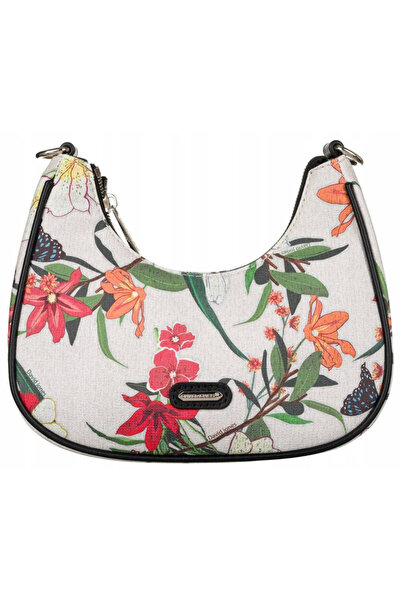 David Jones Geantă de umăr florală din piele pentru femei