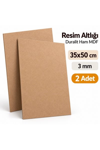 Genel Markalar Resim Altlığı Duralit Ham MDF 35x50 cm 3 mm – 2 Adet Ahşap Pan...