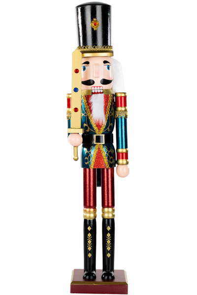 Herdekora Christmas Ornament Lead Soldier Nutcracker with Sword Claret-Red-Bl...