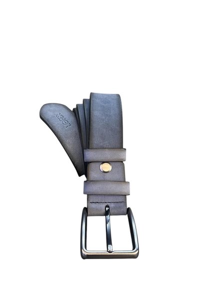 LOFER Men's Leather Casual Belt – Navy Blue