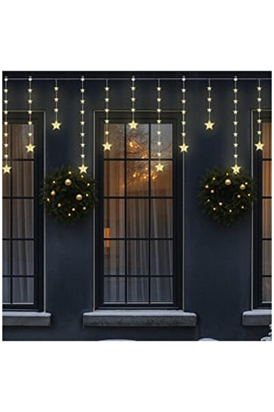 OEM Curtain Light Installation with 120 LED Star Bulbs Outdoor & Indoor Progr...