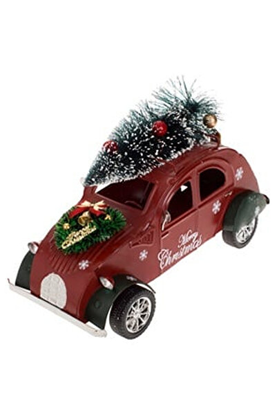 OEM Christmas Decorative Car with Tree & Wreath 28x13x18cm
