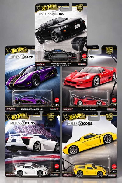 HOT WHEELS Premium Timeless Icons Chase 5'li Metal Model Araba Seti