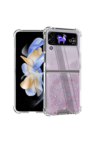 XGSM Husă Sparkle pentru Samsung Galaxy Z Flip 4 5G, compatibilă Magsafe, Roz