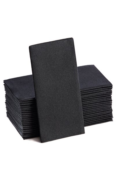 NapkinStore ( Siyah ) Premium Kumaş Dokulu Peçete 40*40 1/8 Katlı -24 Adet