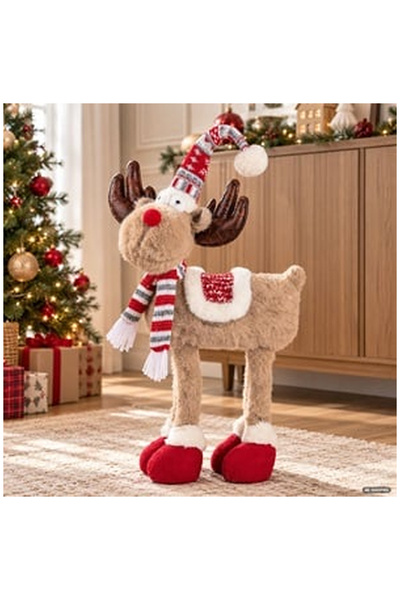 OEM Christmas Decorative Figurine Reindeer with Jacquard Patterned 65cm
