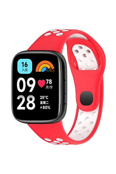 XGSM Curea din silicon pentru Xiaomi Redmi Watch 3 Active, Roșu / Alb