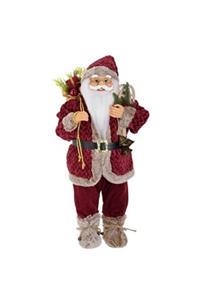 OEM Realistic Santa Claus Figurine with Skis & Bells 60cm