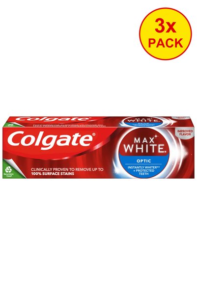 Colgate 3x PACK Max White Optic Whitening Toothpaste 75 ml